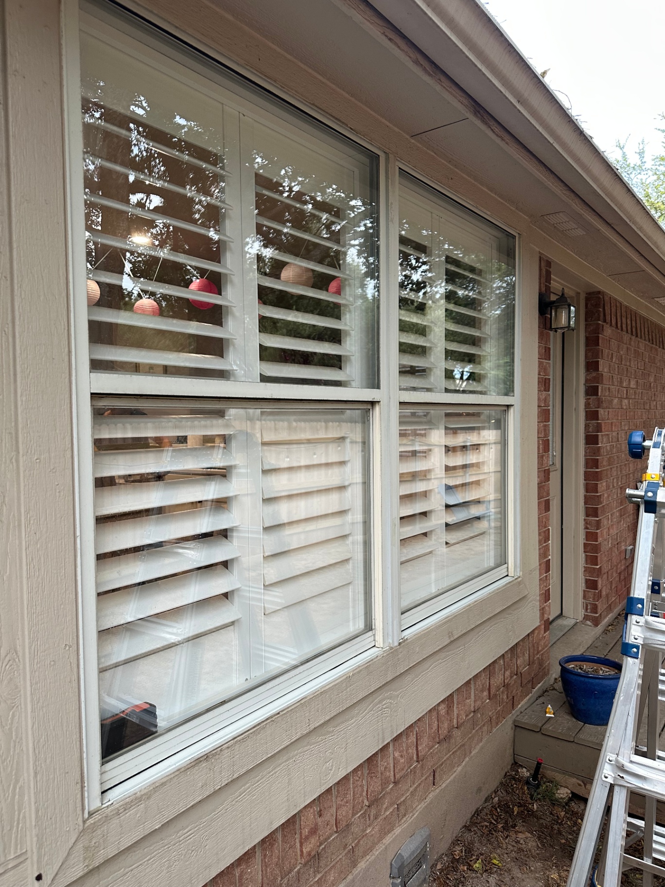 Row of clean windows on Austin home